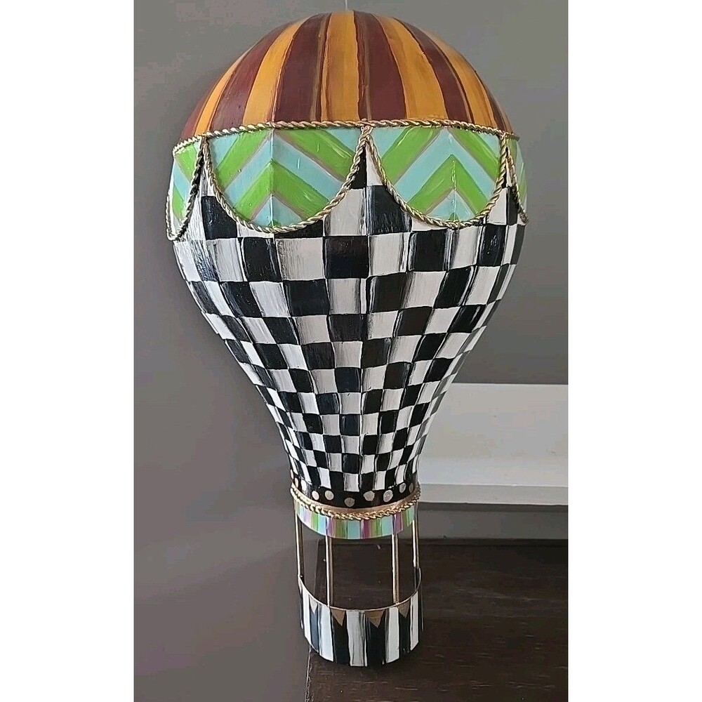 My Own Checkerboard Hot Air Balloon Black & White Inspired Check Wall Decor